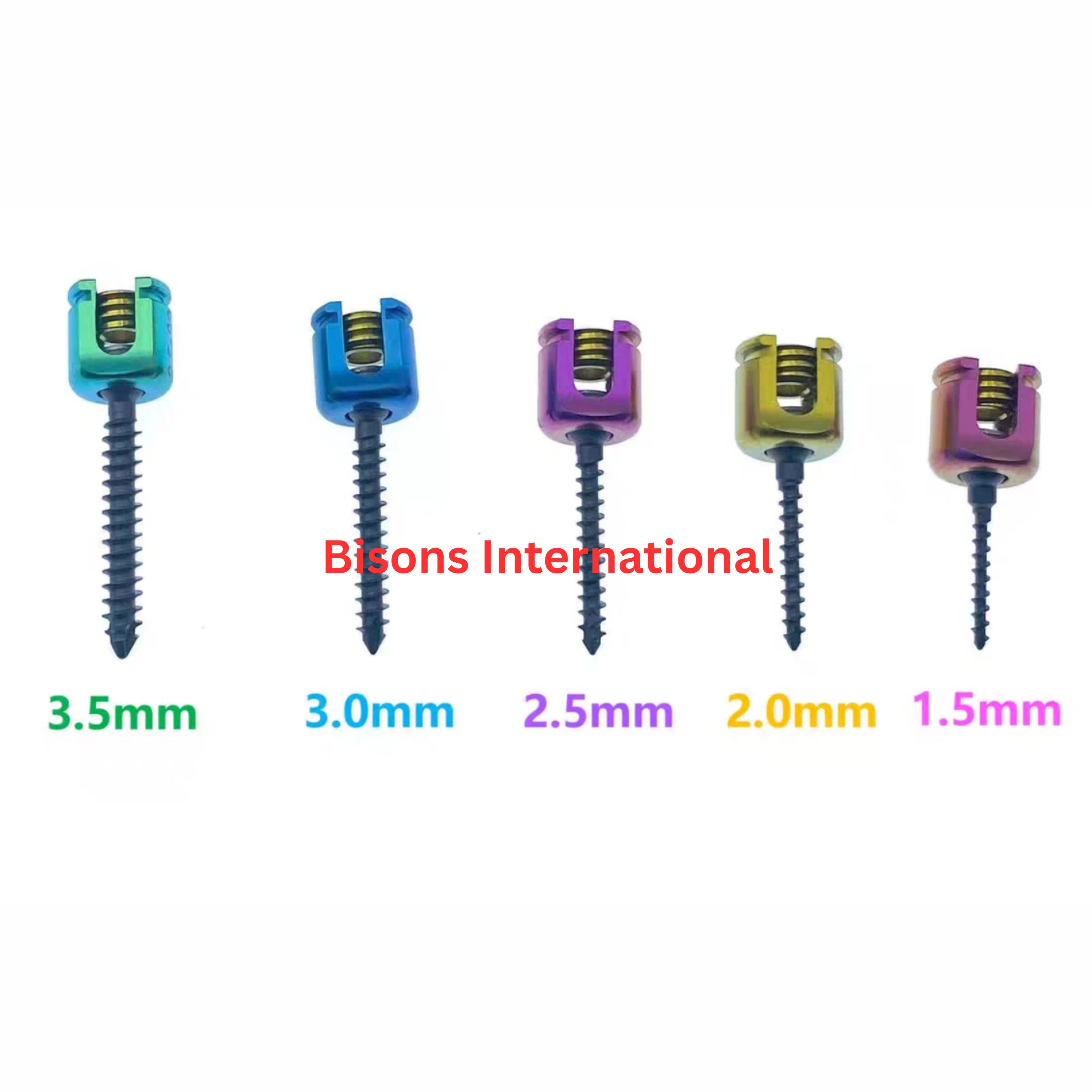 Titanium Alloy Veterinary Pedicle Screw System 1.5mm–3.5mm Polyaxial Spine Implants