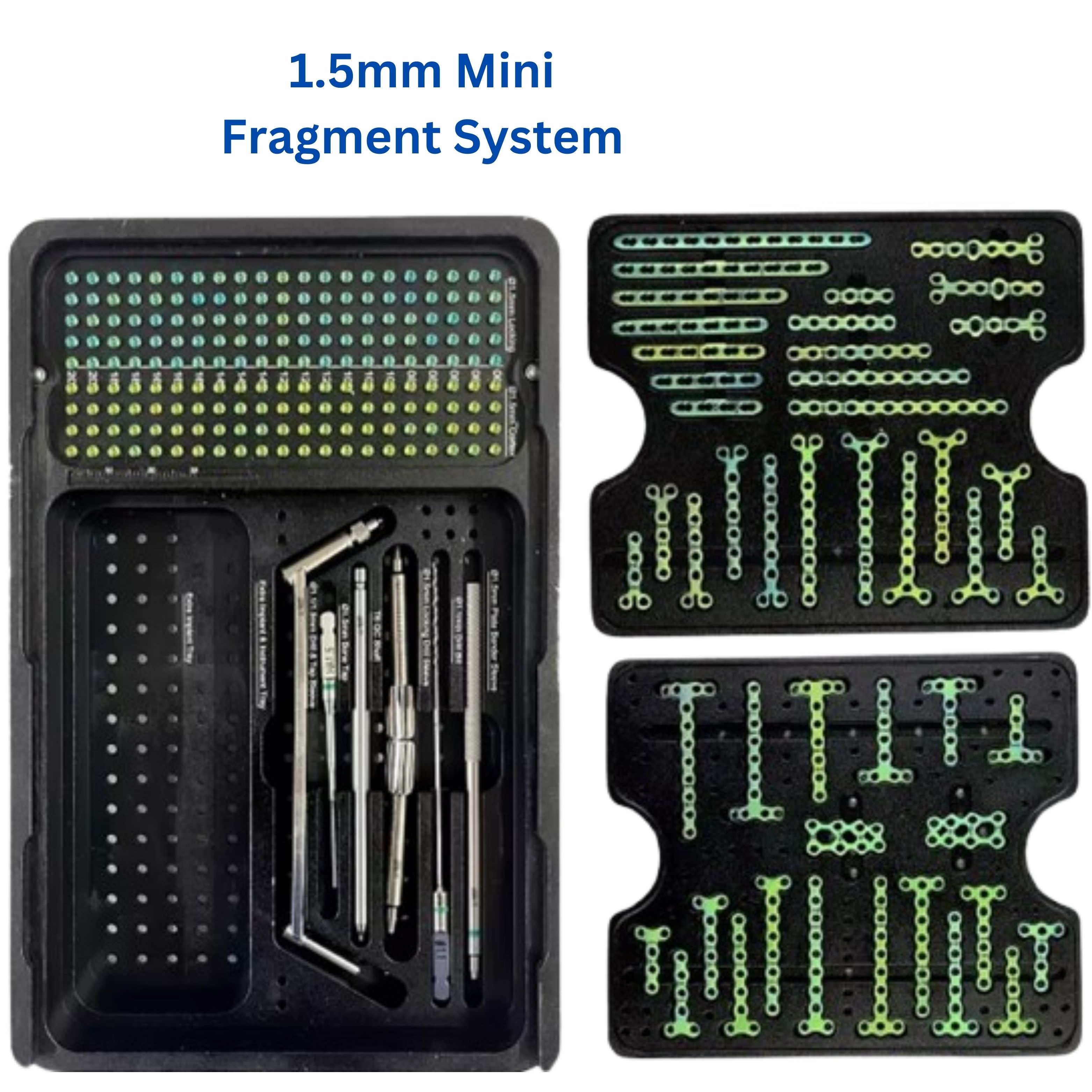 LCP 1.5mm Mini Fragment System Titanium Plates with Screws Complete Set