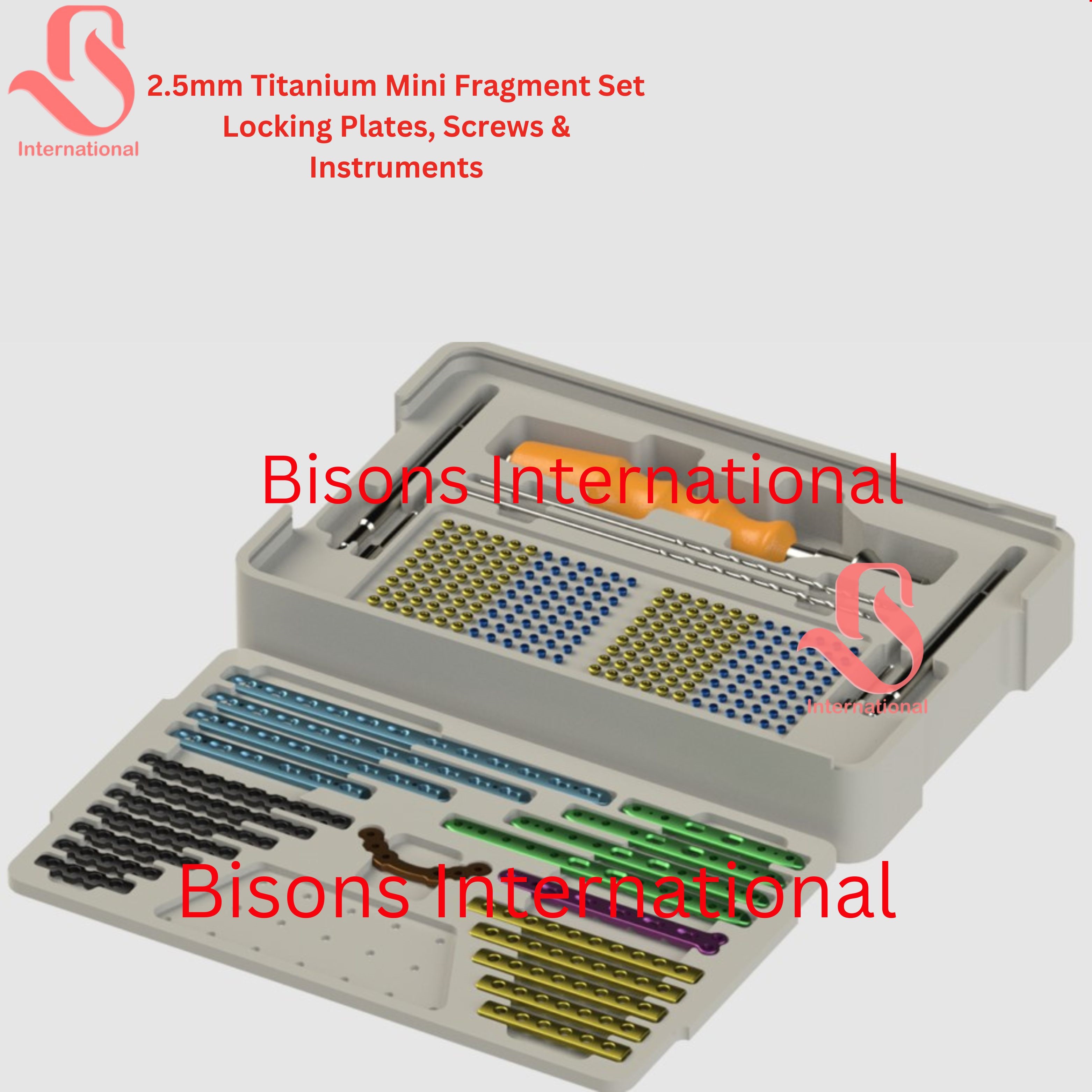 2.5mm Mini Fragment System with Plates, Screws & Instruments