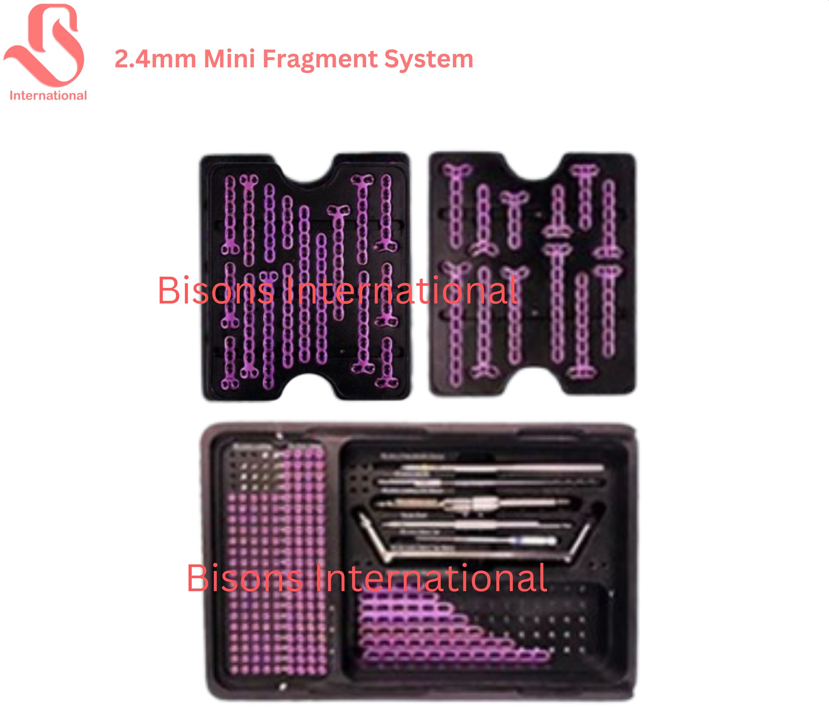 2.4mm Mini Fragment System Titanium Plates with Screws Complete Set