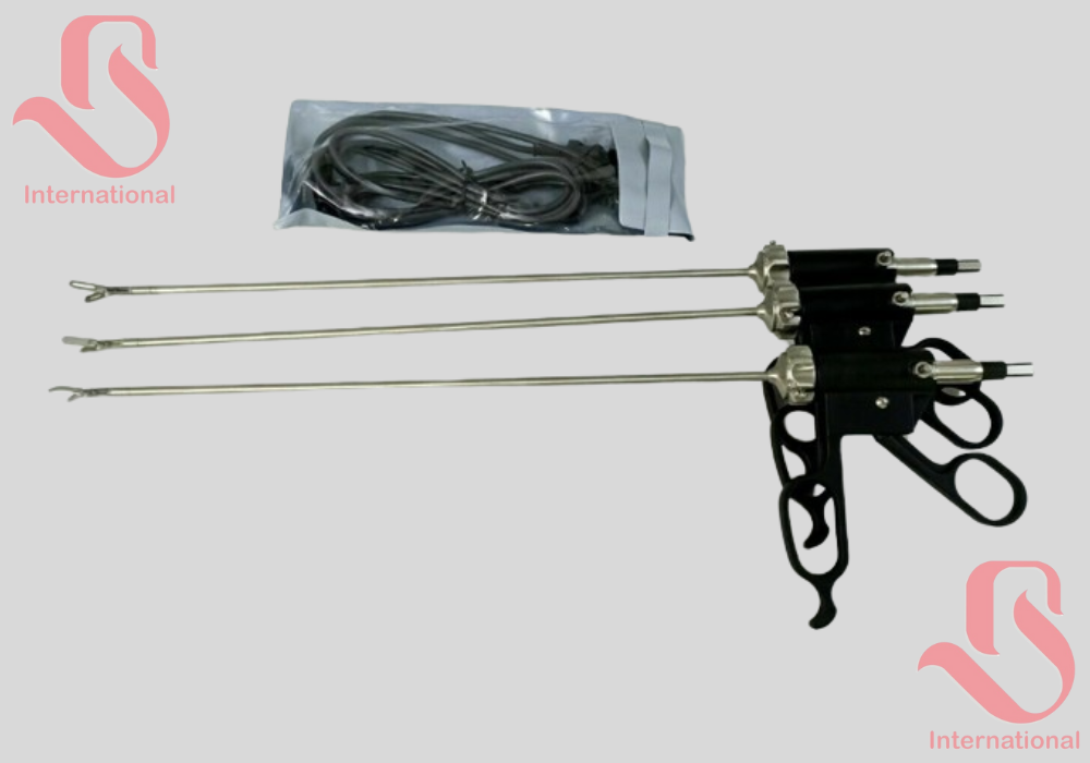 3 PCS Bissinger Bipolar Forceps Fenestrated 5mm x 330mm Laparoscopic Surgical Set