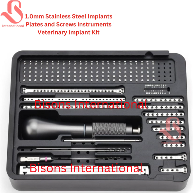 1.0mm Veterinary Orthopedic Implant System – Plates, Screws & Instrument Set