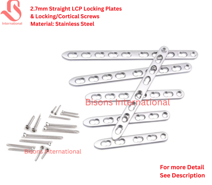 2.7mm Straight LCP Locking Plates & Cortical Screws Orthopedic Fixation System